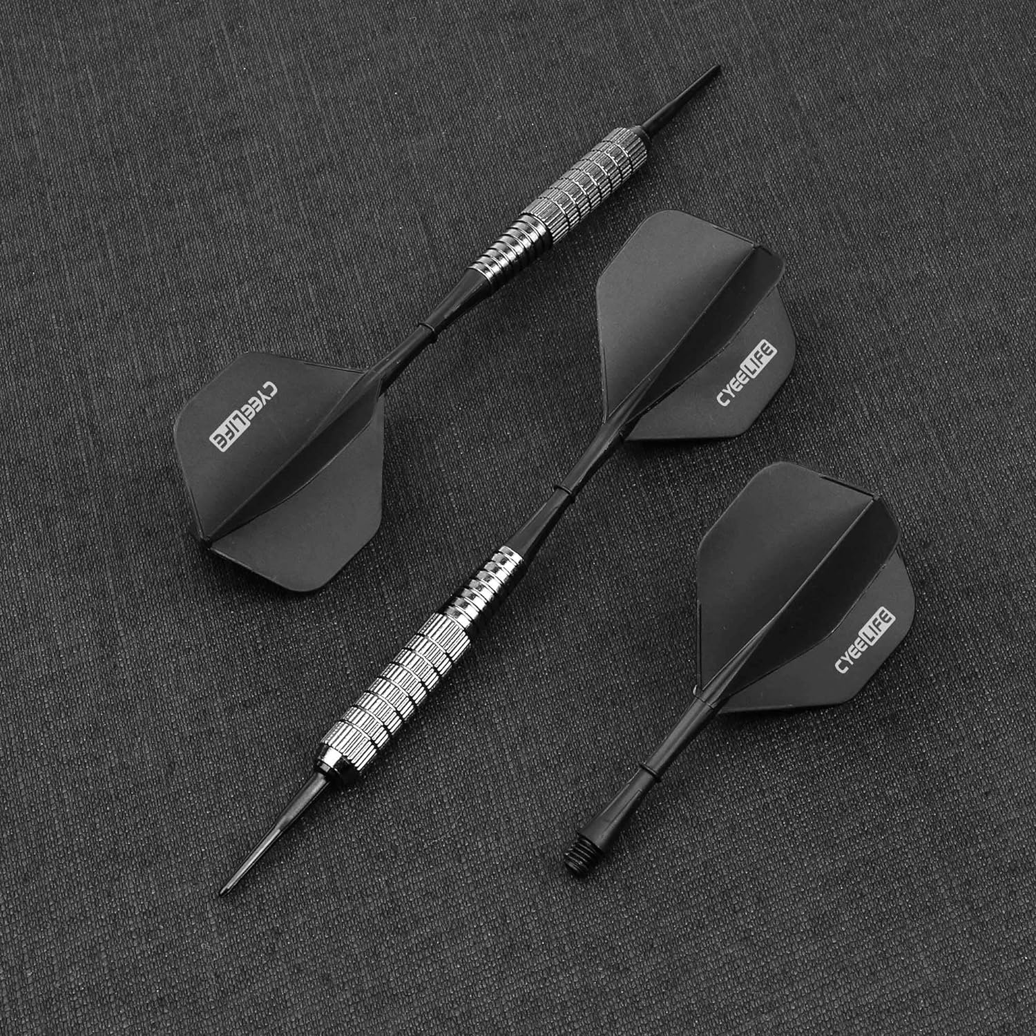 Cyeelife-Dart Flights and Shafts,12Pcs One Piece Integrated Plastic New Accessories Kit,4 Colors image number 2