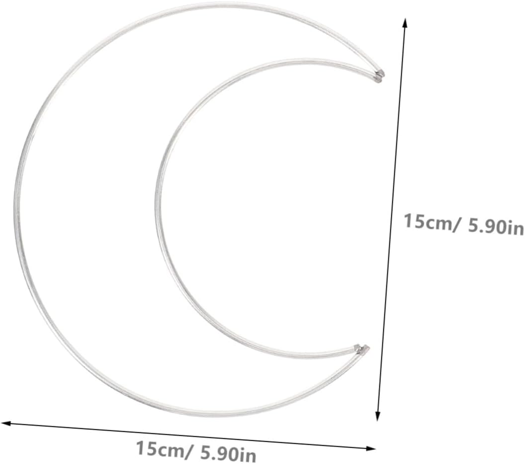 Moon Shaped Dreamcatcher Hoops DIY Craft Rings Iron Dream Catcher Decoration 10Pcs (5 Small + 5 Large) for Handmade Home D&eacute;cor Supplies image number 4