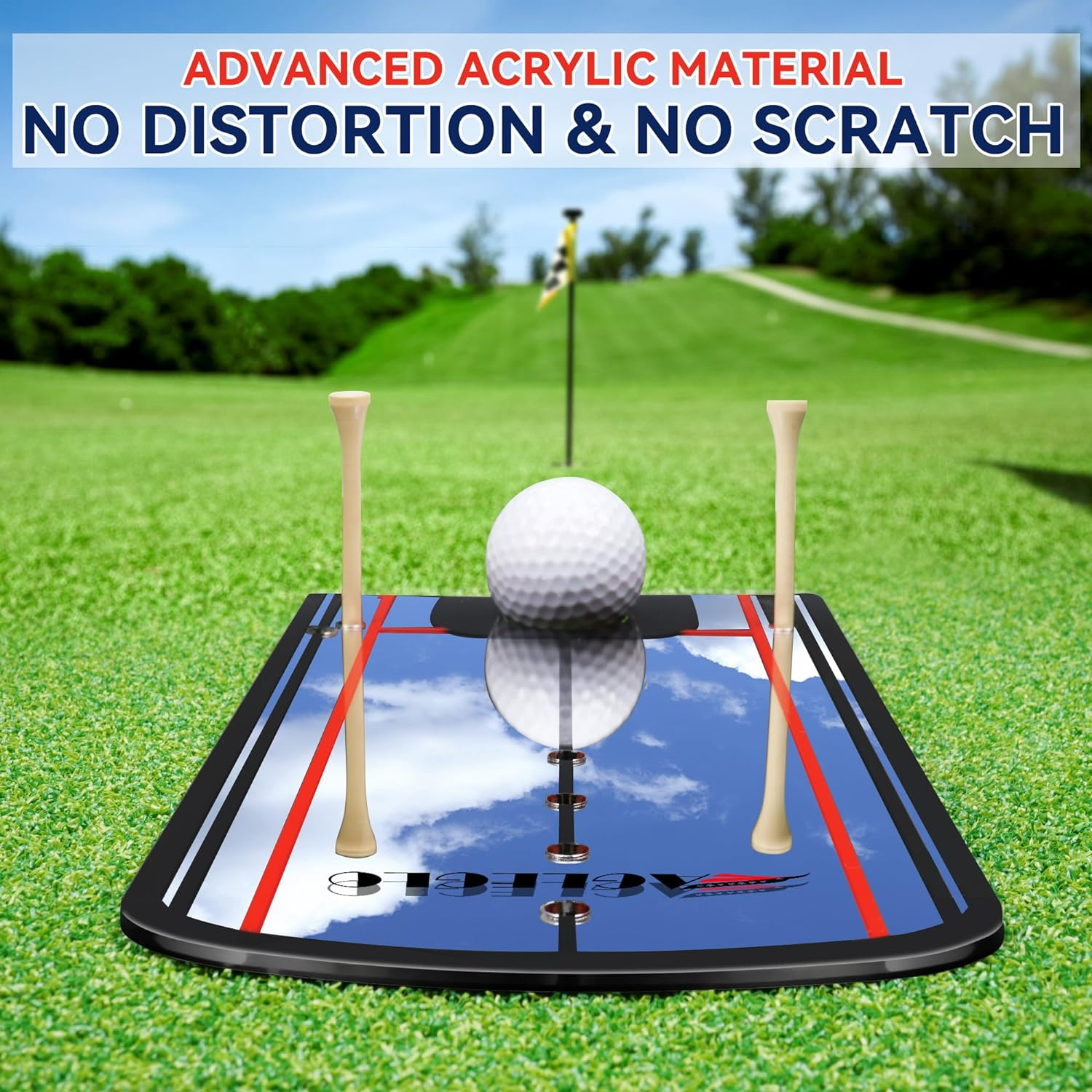 Eagleglo Golf Putting Mirror, Putting Mirror Training Aid for Golf with Putter Line Mirrored Acrylic, Putting Trainer for Golfer Align Eyes, Body, Putter Face, Golf Training Aid Equipment 12&rdquo;Lx 6&rdquo;W