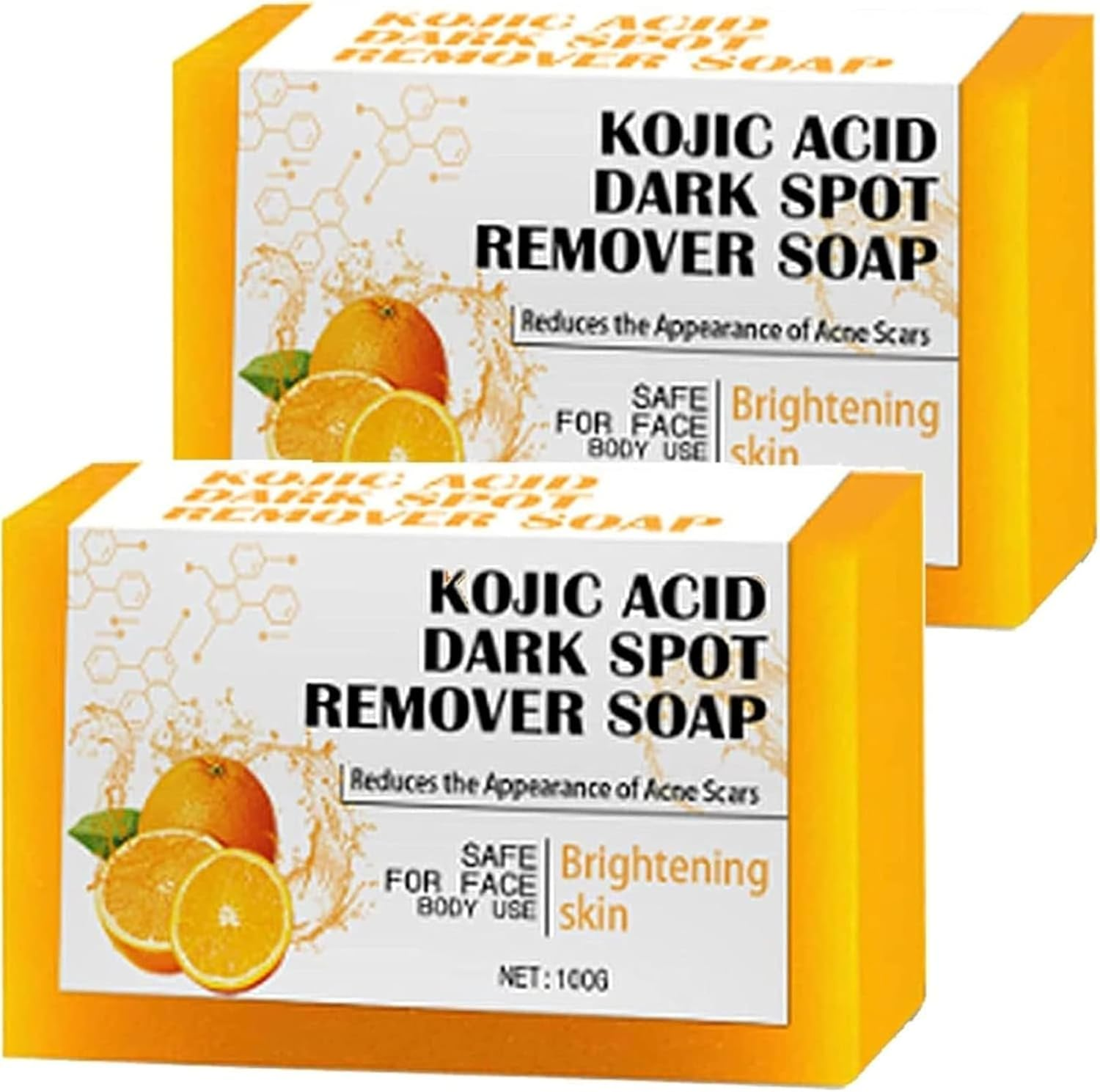 Brightening Lemon Turmeric & Kojic Acid Soap, Kojic Acid Dark Spot Remover Soap, Orange Vitamin C Handmade Soap, Rejuvenating, Exfoliating & Nourishing (3PCS) image number 1