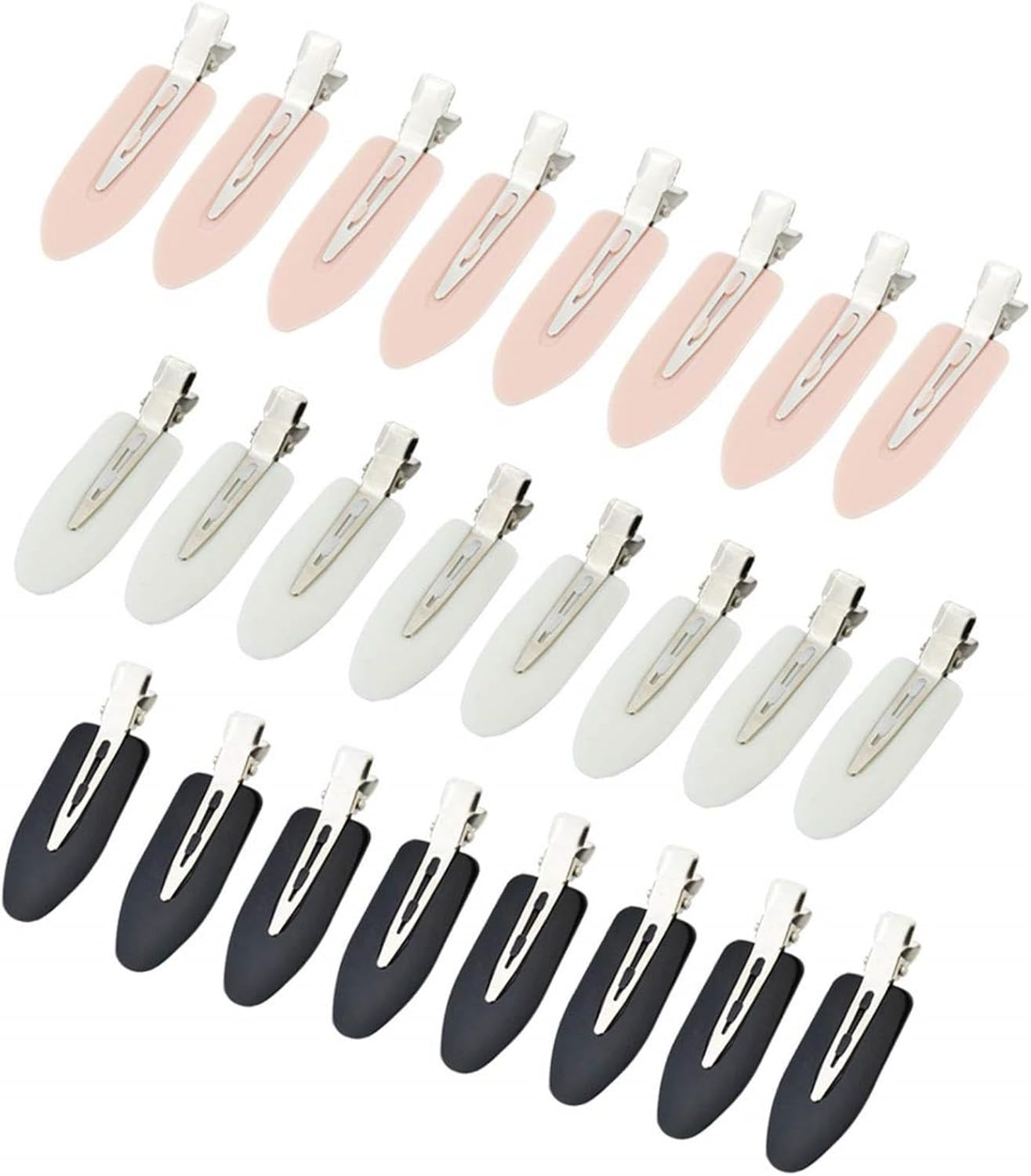 24 Pcs No Bend Hair Clips Pin Curl Clips No Crease Hair Clip for Hairstyle Bangs Finger Waves Makeup Application Hairdressing Hairpins Styling Clips for Hair Salon Black Pink White image number 2