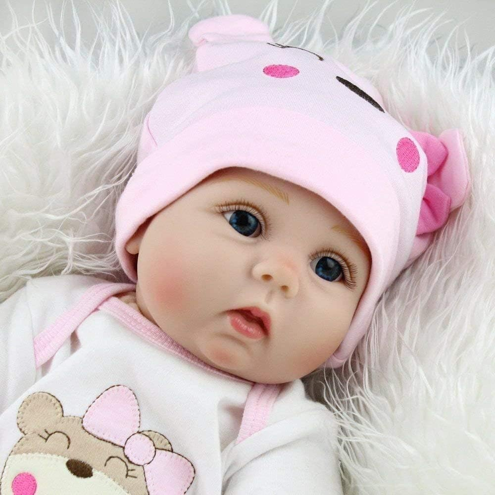 ZIYIUI Lifelike Reborn Baby Dolls 22 Inch 55Cm Soft Silicone Vinyl Weighted Cloth Body Realistic Reborn Dolls Toddler Girls image number 1