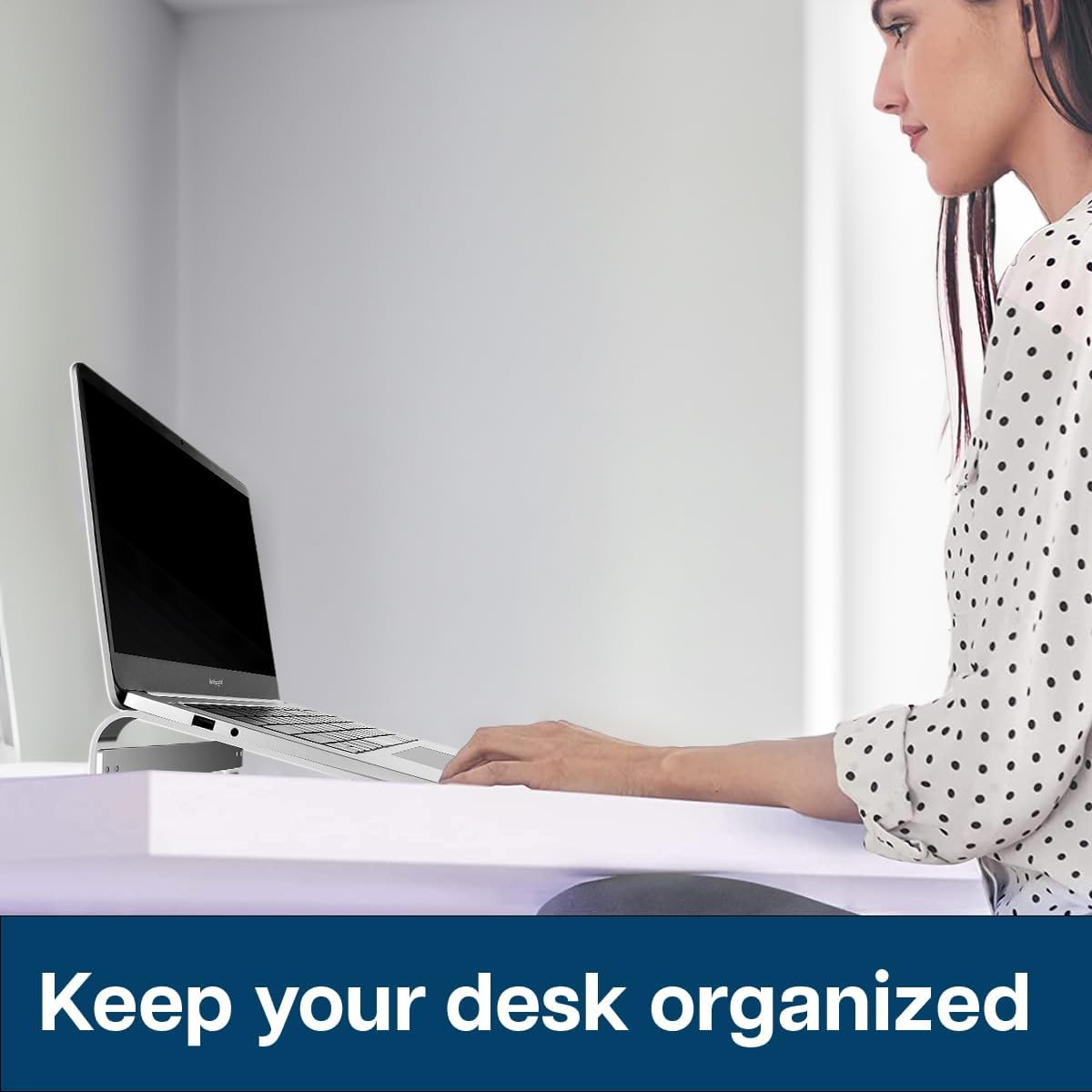 MMOBIEL Laptop Stand - Riser 10 to 18 Inches - Ventilated Laptop Holder Universal - Stand for Desk Compatible with Macbook, Notebook, ASUS and More - Incl. Tools - Aluminum - Metal image number 5