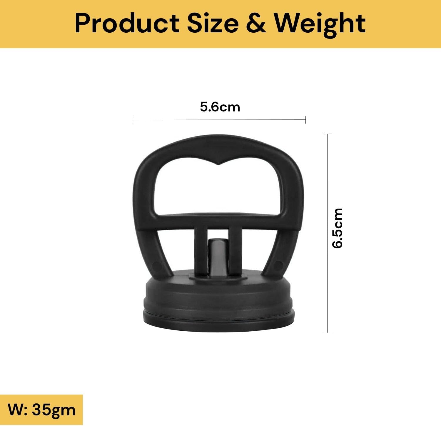 Ezonedeal Strong Car Dent Puller - Repair Auto Body Dent Removal Tools Car Dent Repair Kit Puller Useful Suction Cup for Tiles, Glass Lifting, Mirror, Objects Moving (Black) image number 3