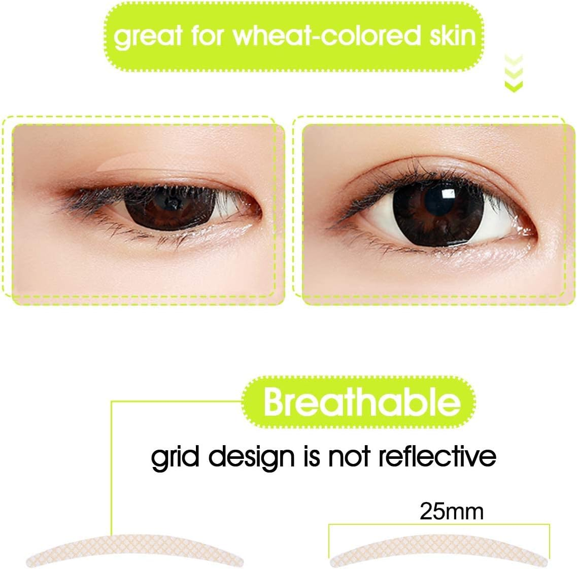 Breathable Single Side Sticky Double Eyelid Tape Paste Stickers Medical Grade Latex Free Eyelid Tapes, Perfect for Hooded Droopy or Mono-Eyelids (Slim) image number 1