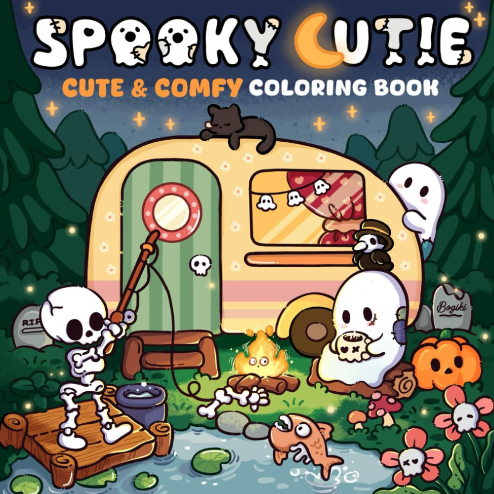 Spooky Cutie: a Whimsical Coloring Book for Adults and Teens with Adorable Spooky Designs for Stress Relief and Fun