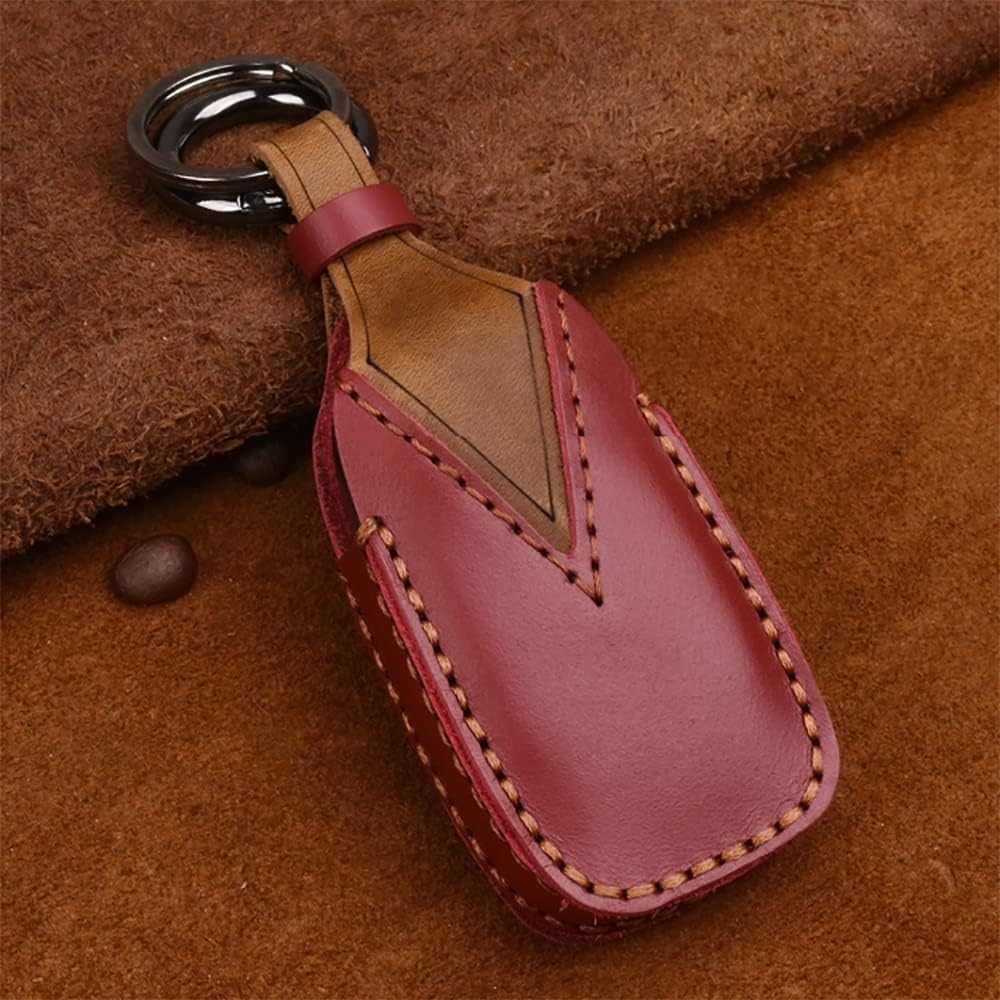 3 Buttons Key Fob Cover Fit for Subaru Ascent BRZ Crosstrek Forester Impreza Legacy Levorg Outback STI WRX XV Accessories Leather Key Cover Case Keyless Entry Remote Key Case (Red) image number 2