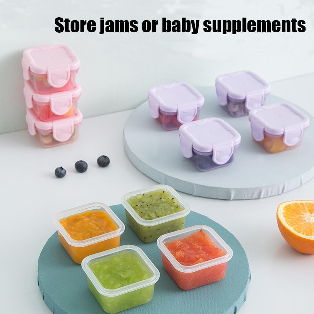 Plastic Salad Dressing Containers, 6Pcs Mini Food Storage Containers,Small Food Storage Container Withleakproof Lids,Condiment Sauce Container Small Freezer Storage Containers,Salad Dressing Container image number 5