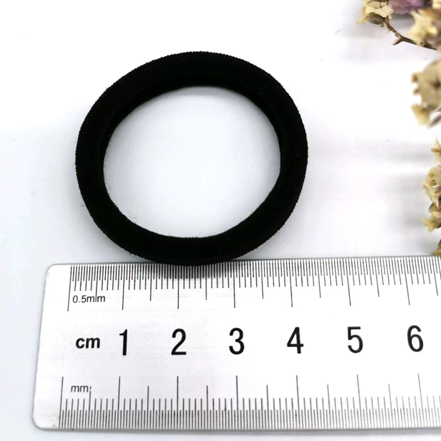 50Pcs Black Thick Seamless Bands Elastic Ties Soft Ponytail Holders for Women Girls Rubber Bands Hair Ties (Black) - Colorful image number 7