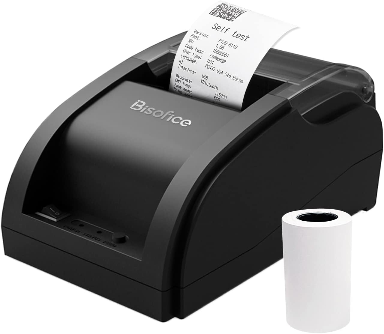 Eacam 58Mm Thermal Printer Desktop Receipt Printer Wired Barcode Printer USB+BT Connection Support ESC Command Cashbox Connecting Compatible with Windows Android, Printer with 1 Roll Paper Inside image number 6