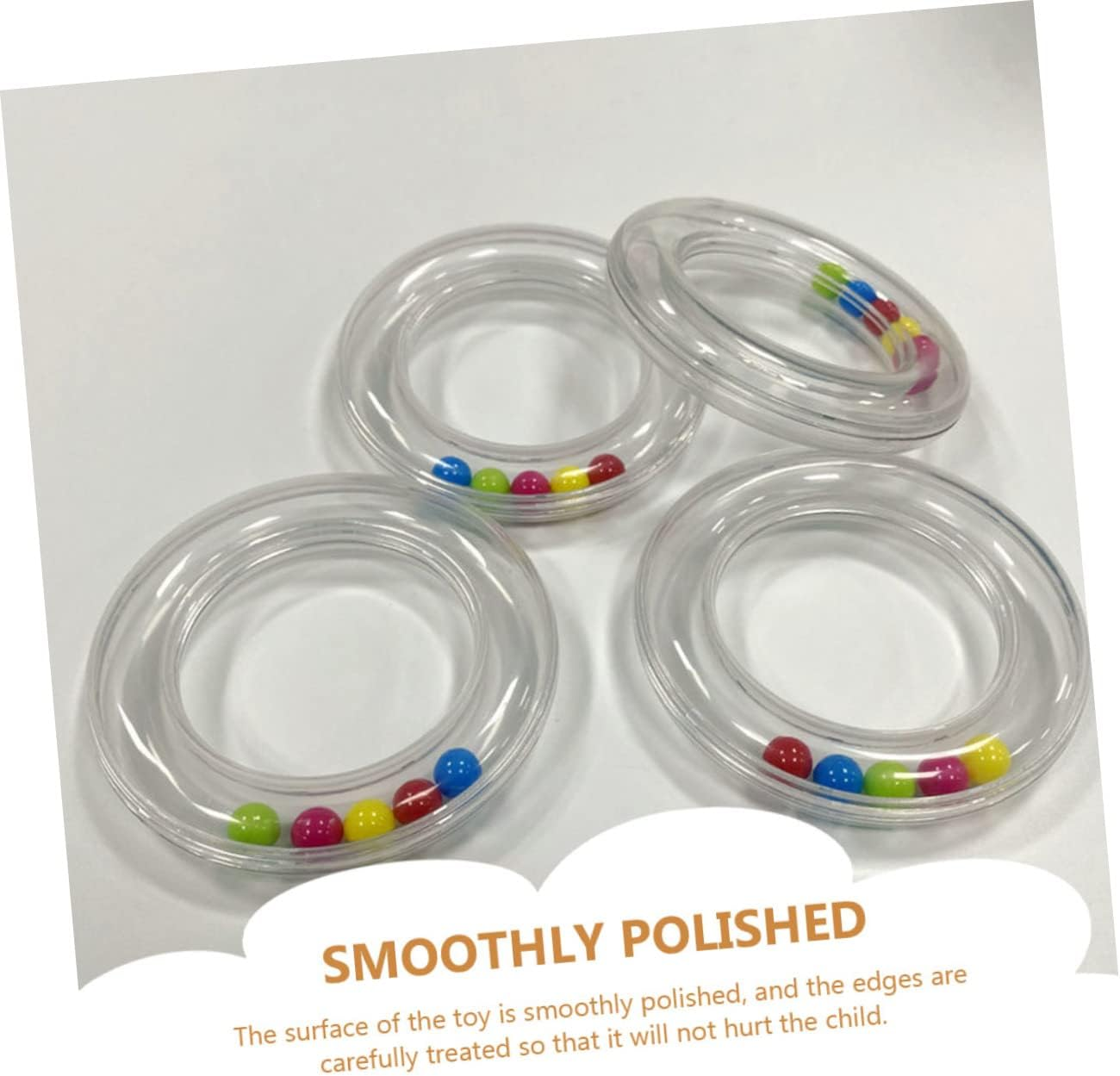 4Pcs Transparent Rattles Handheld Soothing Toys Funny Rattle Toys for Boy Girl Safe and Musical Instruments for Christmas and Birthdays image number 3
