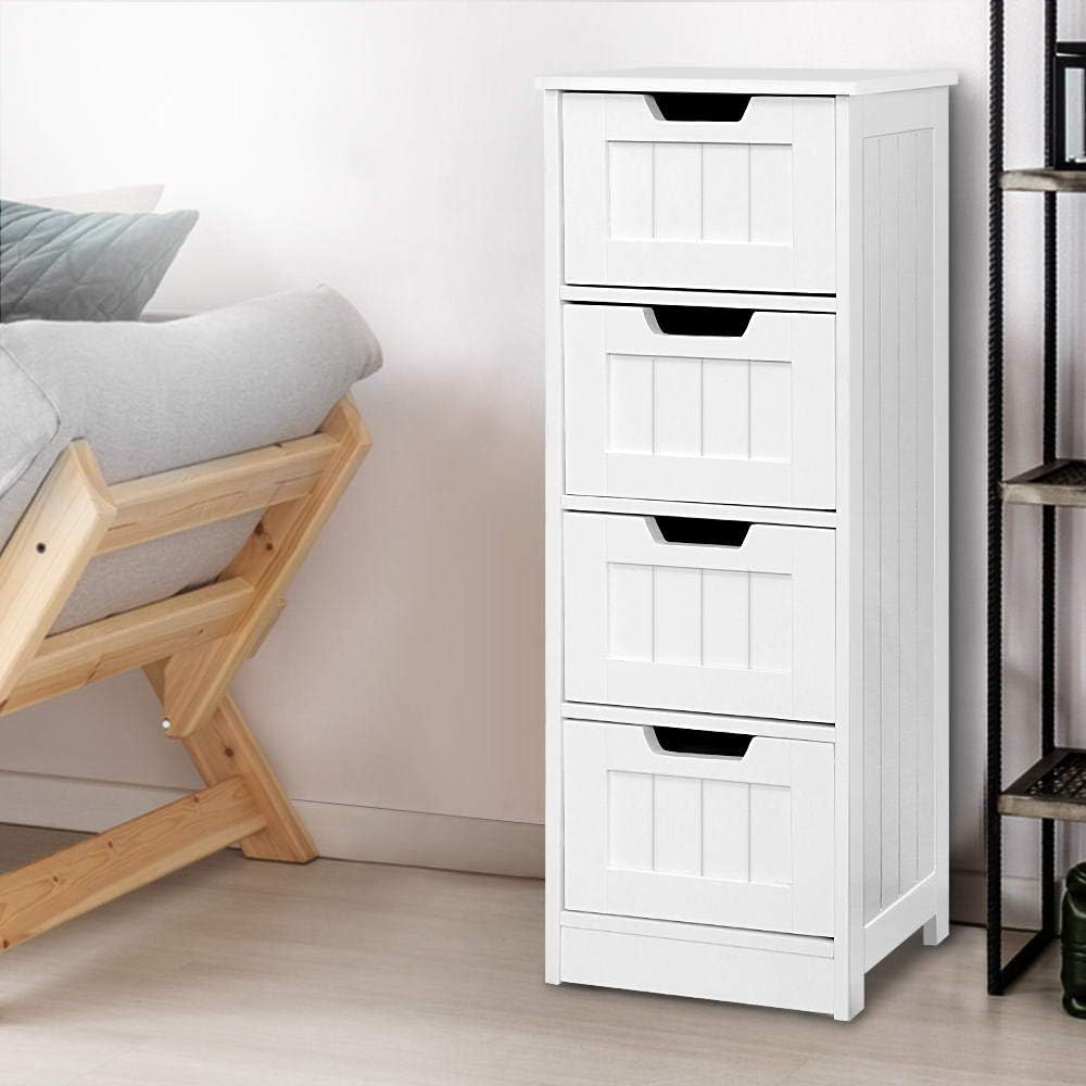 Artiss Chest of Drawers 4 Drawer White Tallboy, Dresser Clothes Storage Cabinet Organizer Bedside Table Bedroom Furniture Home Living Room Hallway Entryway image number 5