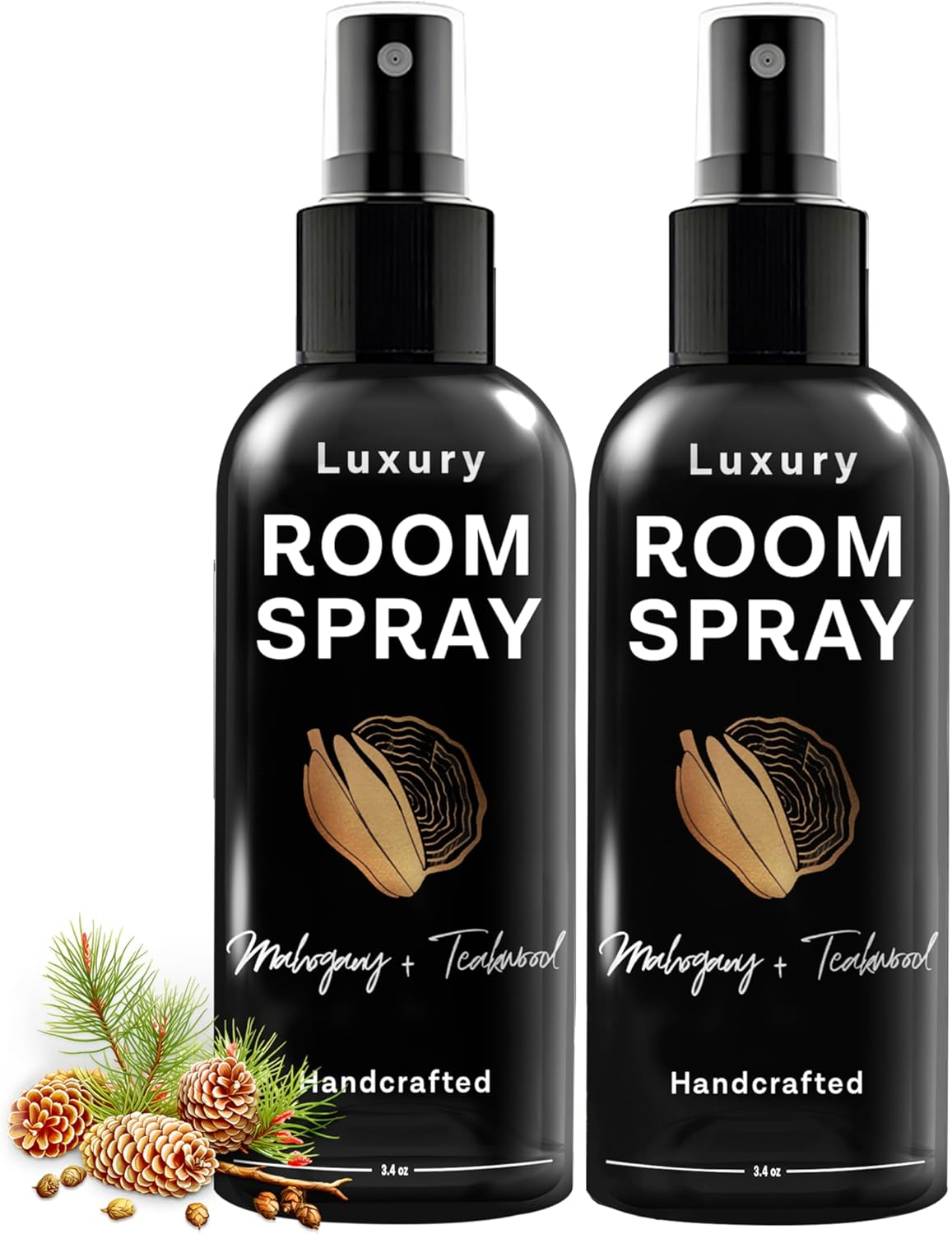 605Products - Mahogany Teakwood Air Freshener - Room Spray for Home, Bathroom, & Bedroom - Long Lasting Odor Eliminator with Essential Oils and Natural Ingredients - Home Fragrance Essential - 2 Pack image number 6