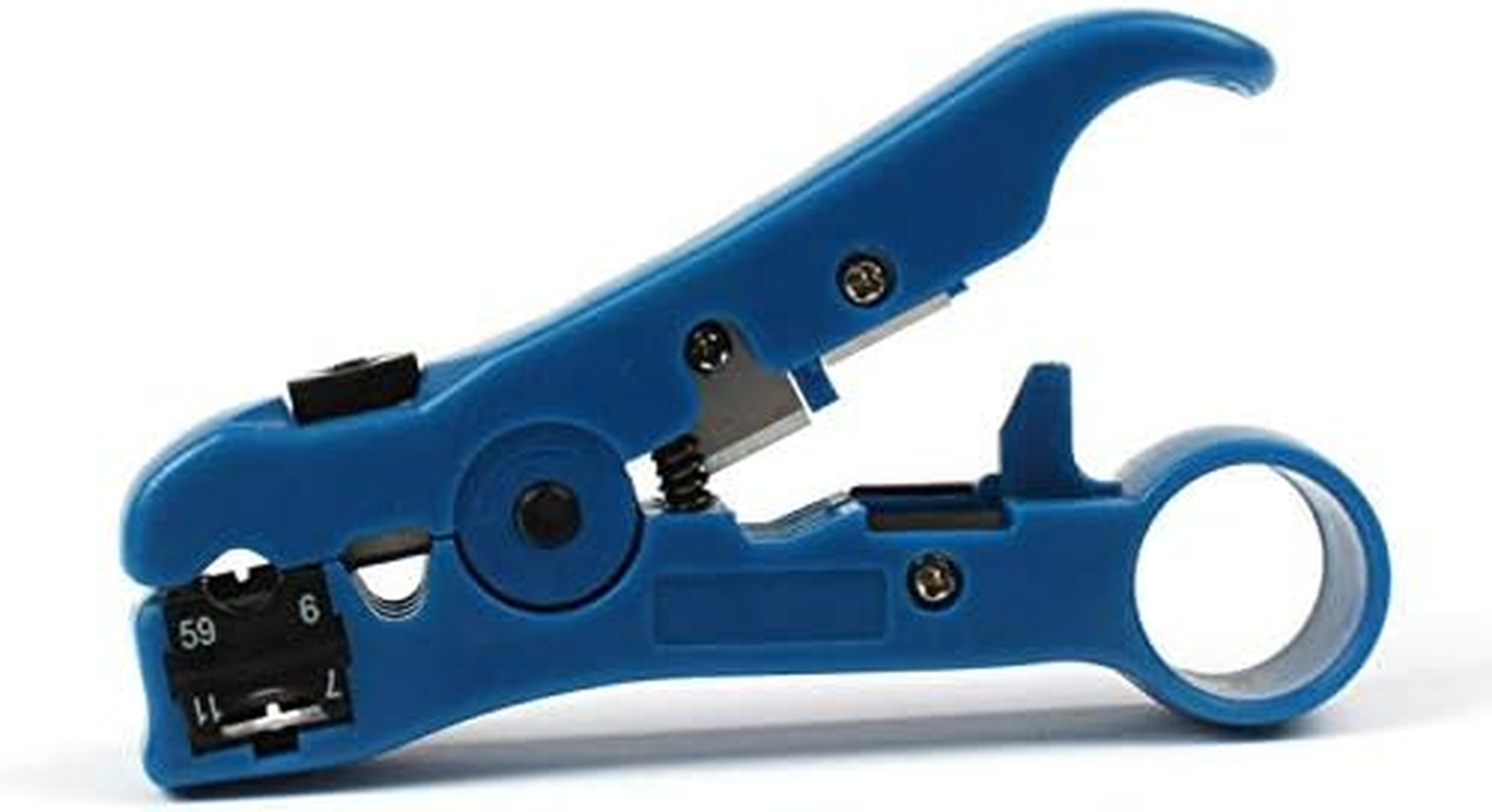 Wire Stripping Tool SENRISE Cable Stripper Cutter Universal Cable Stripper Cutter for Flat or round TV/UTP Cat5 Cat6 Wire Coax Coaxial Stripping Tool (Yellow)