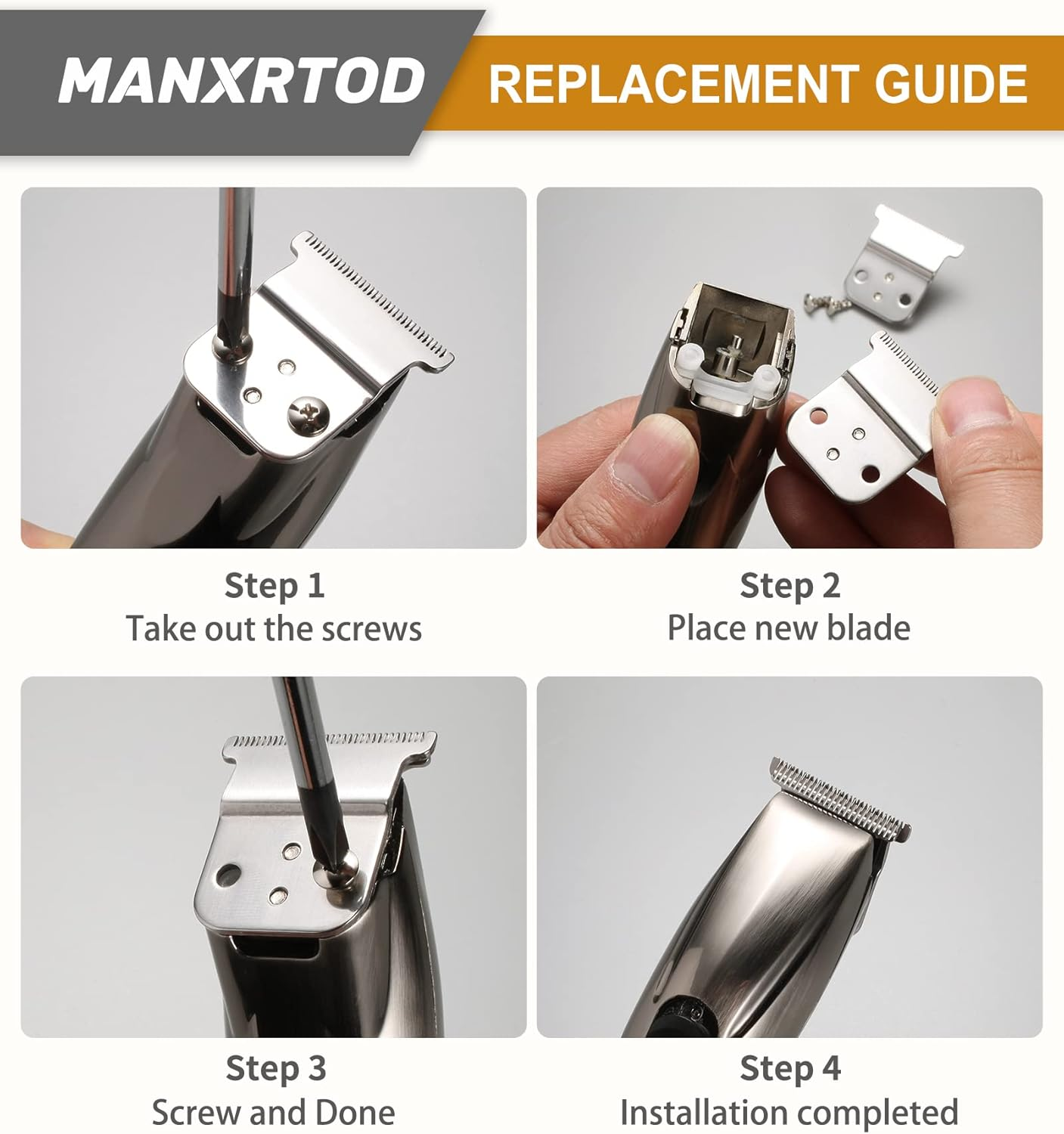 Replacement Blade for Andis Slimline Pro Li D8 Trimmer, 32105 Stainless-Steel Deep-Tooth T Blade Compatible with Andis Slimline Pro Li D8/D7 - Close & Sharp Cutting, Zero-Gapped Blade - Silver image number 5