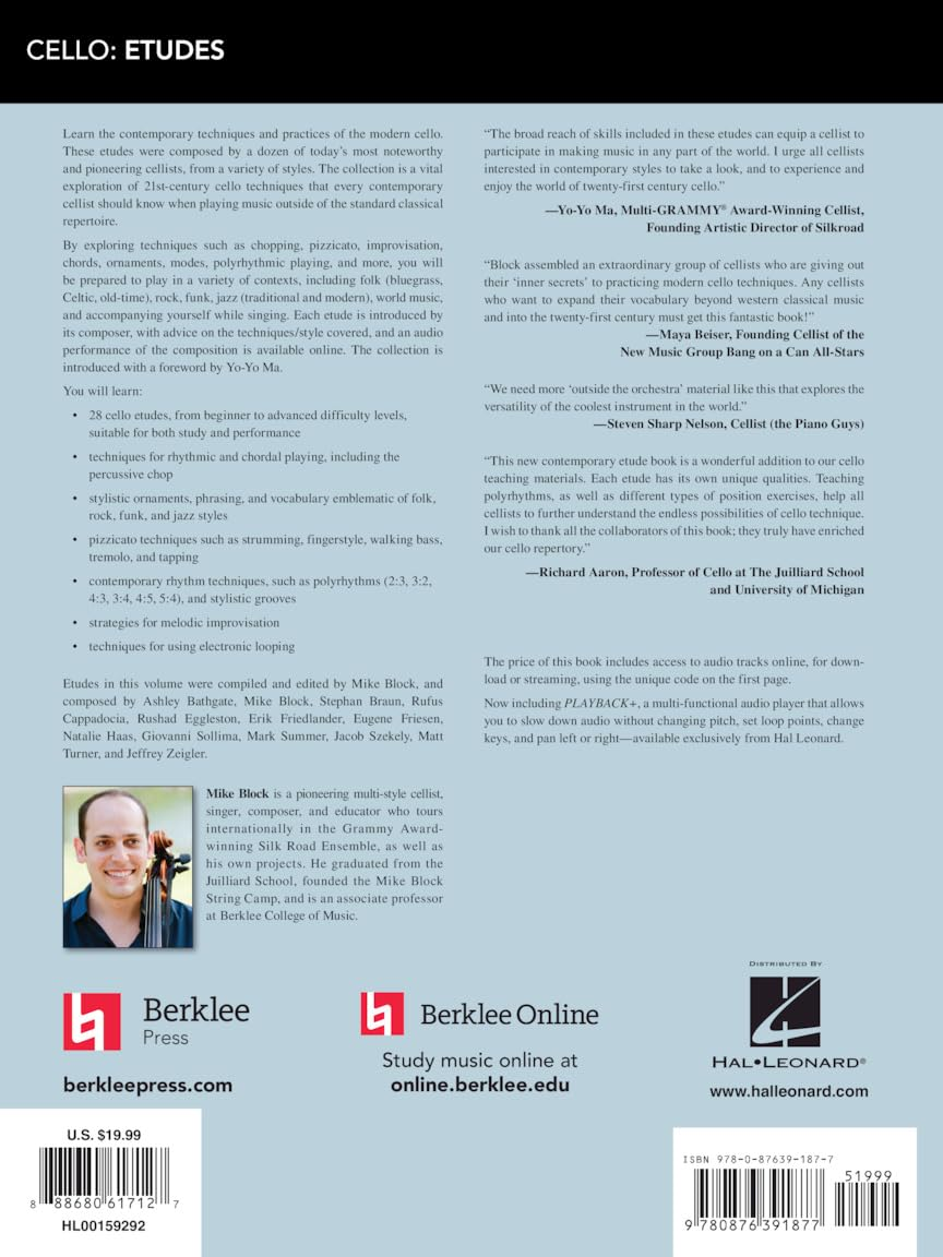 Contemporary Cello Etudes Studies in Style & Technique Book/Online Audio