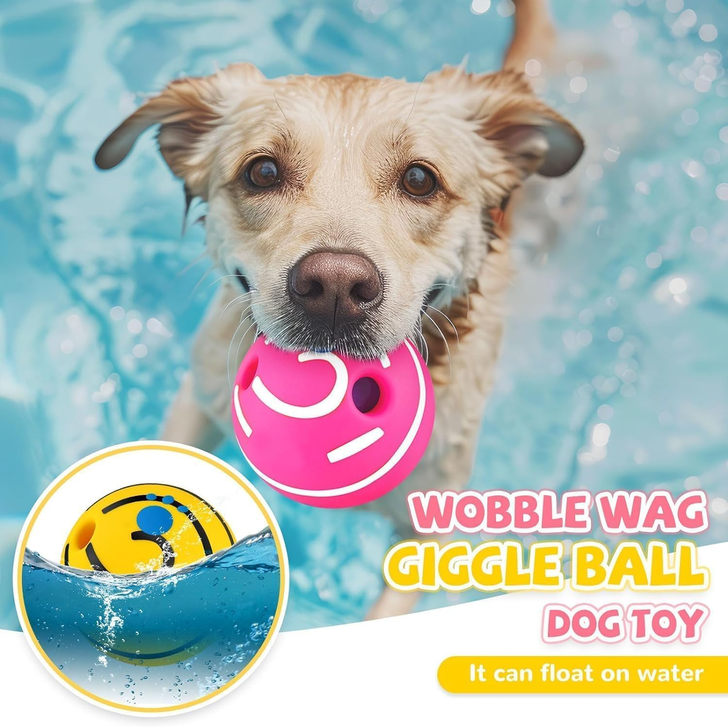 2 Pack Giggle Ball for Dogs Small Funny Wobble Wag Giggle Ball Dog Toy Interactive Dog Toys for Boredom Small Dog Squeaky Balls for Puppy Small Dogs Pug to Keep Them Busy (Style1, One Size) image number 4