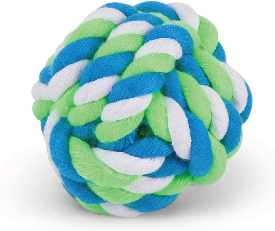 Kazoo Twisted Rope Knot Ball Dog Toy, Blue/Green, Large image number 2