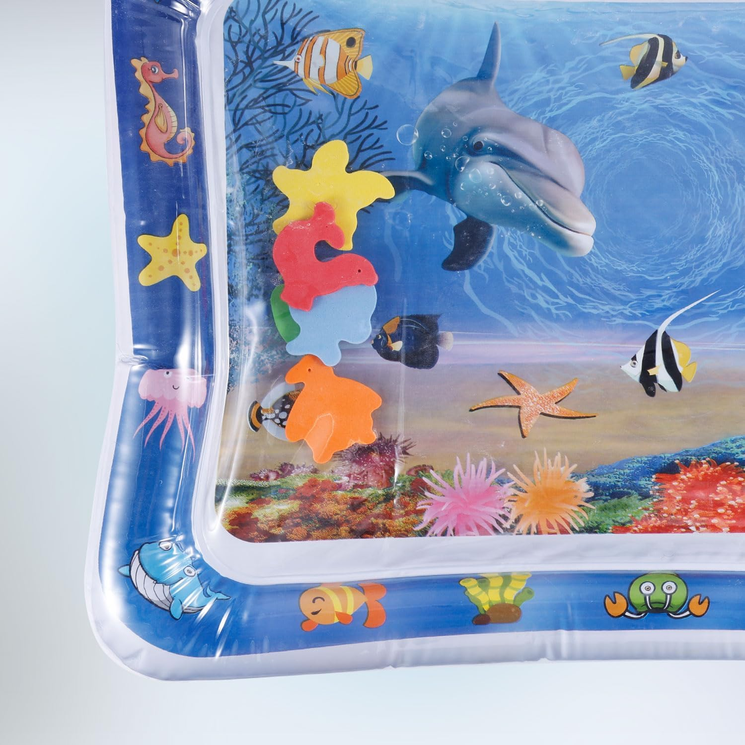 Gosknor Cat Water Play Mat, 25.59X19.69 Inch Kitty Sensory Water Mat Cool Comfort Pet Water Play Fun Water Sensory Bed Pad Toy for Dog Cat Pet Water Play Alone image number 2