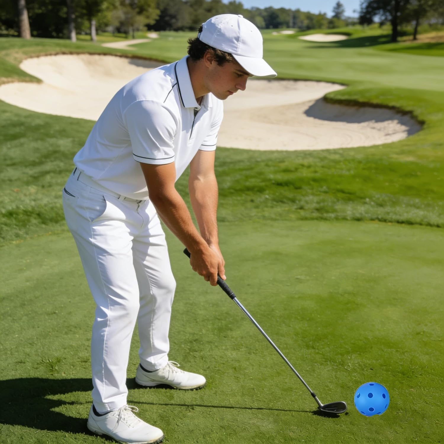 Golf Colored Practice Ball, 42Mm Hollow Sports Golf Training Balls Plastic,Used for Practice Range, Swing Practice, Home Use, Pet Play (Multicolor) 48Pcs. image number 5