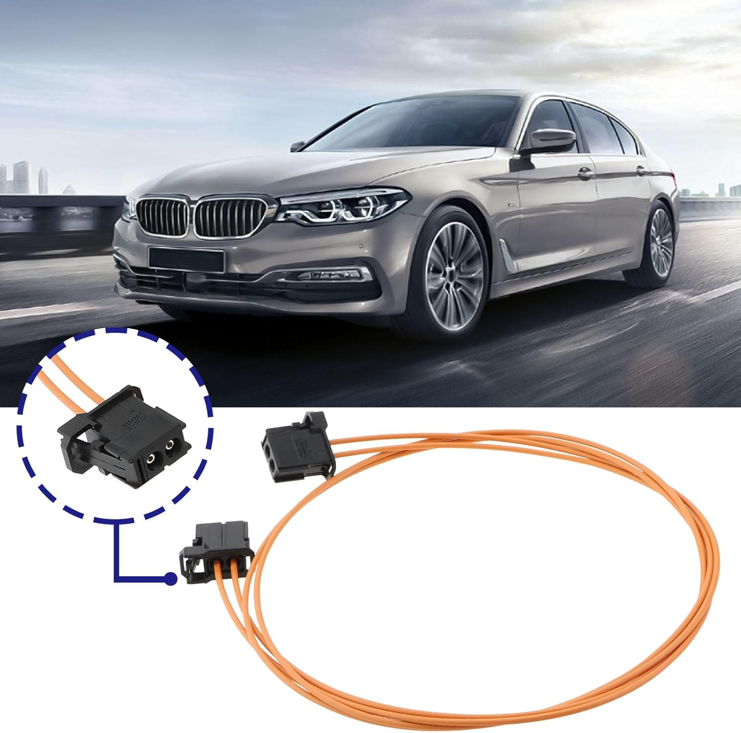 Auto Fiber Optical Optic Loop Cable Male to Male Car Most Fibre Optic Cable Extension Compatible with Mercedes Compatible with BMW, 1M image number 3