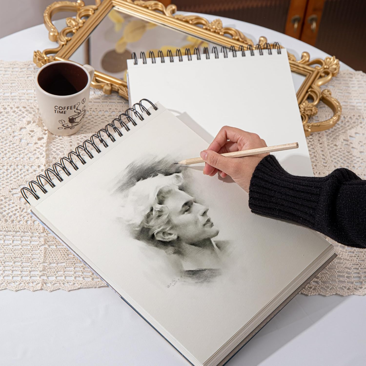 Sketch Book 9 X 12 In- Sketch Book with Hard Cover for Kids Spiral Bound Sketch Pad