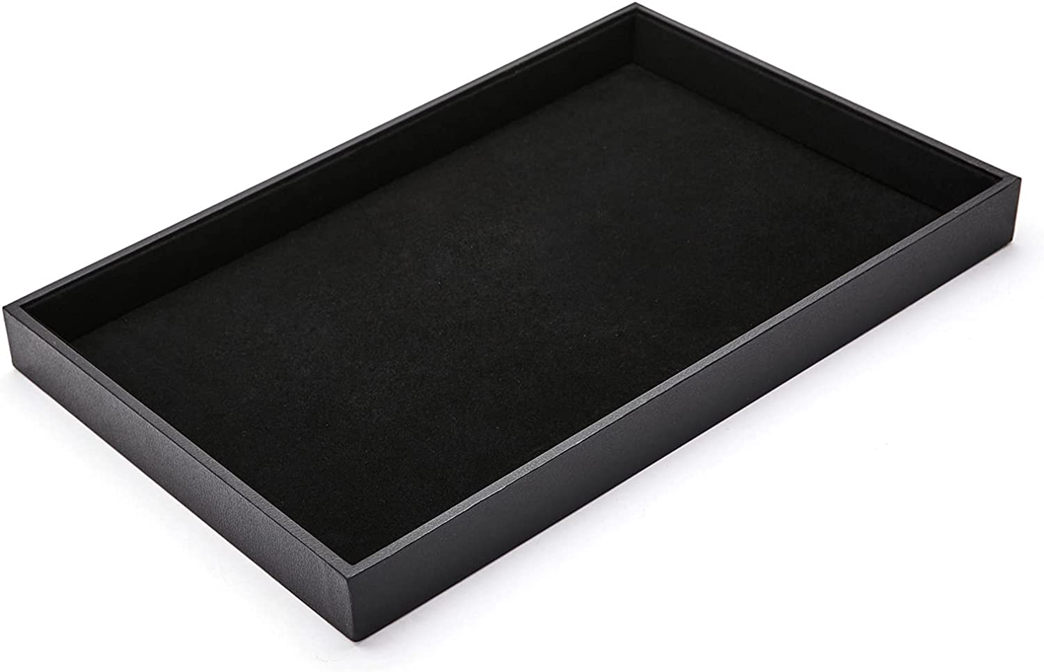 Black Velvet Stackable Jewelry Tray Showcase Display Earring Necklace Bracelet Rings Organizer image number 5