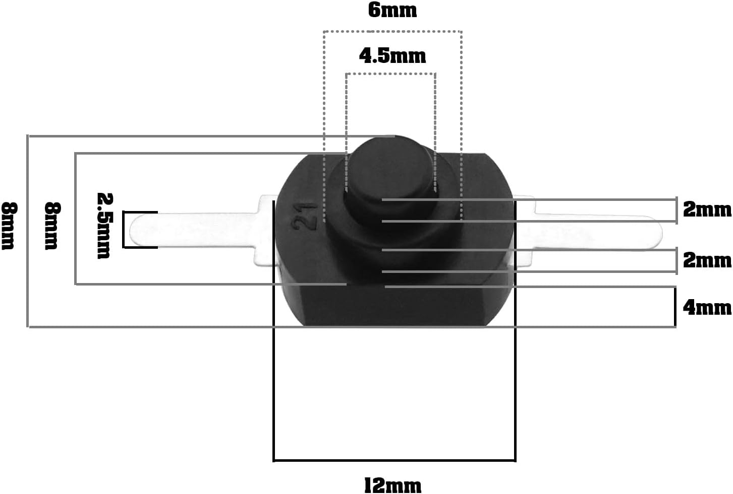 SING F LTD 40Pcs Latching Push Button Switch 2-Pin Torch Push Button Switch Self-Lock Push Button Switch for Audio-Visual Products Digital Products Remote Control image number 1