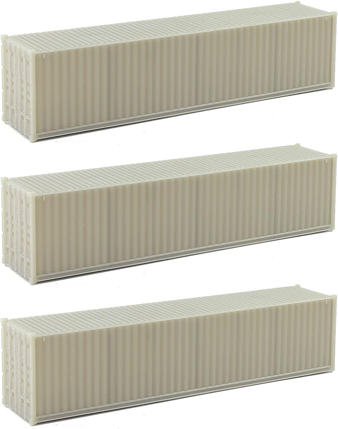 Evemodel C8740JJ 3Pcs HO Scale 1:87 Shipping Container Blank Uncolored Cargo Box (40Ft (3Pcs)) image number 4