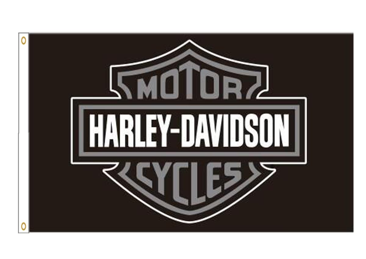 Flag for Harley Fans Davidson Banner (90 * 150Cm, Vivid Color, 150D Poly) HD Printing Quality Brass Grommets for Garage Motorcycles image number 1
