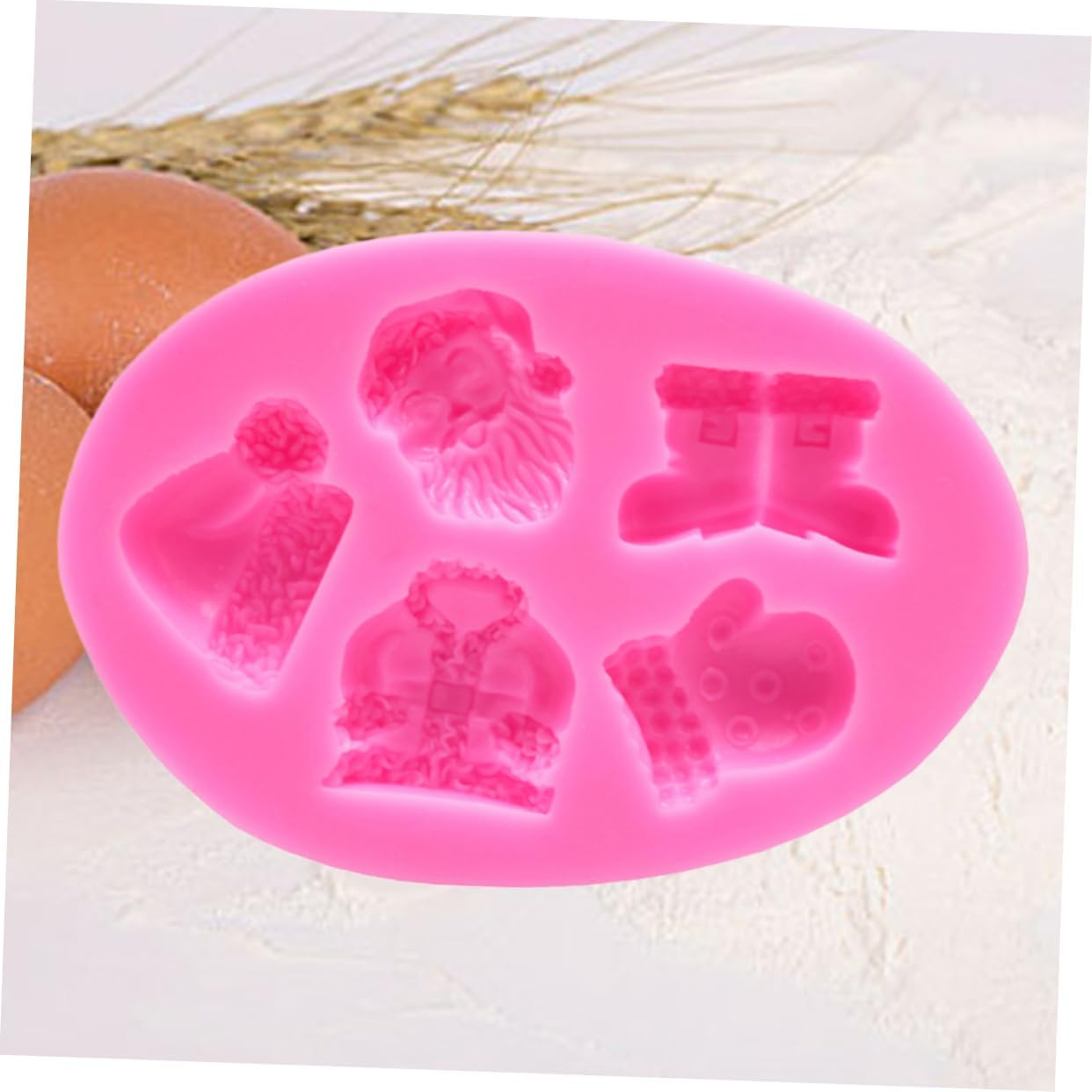 Silicone Santa Claus Hat Gloves Boots Cake Decorating Mold DIY Baking Silicone Fondant Molds Christmas Dessert Baking Tool for Holiday Party image number 4
