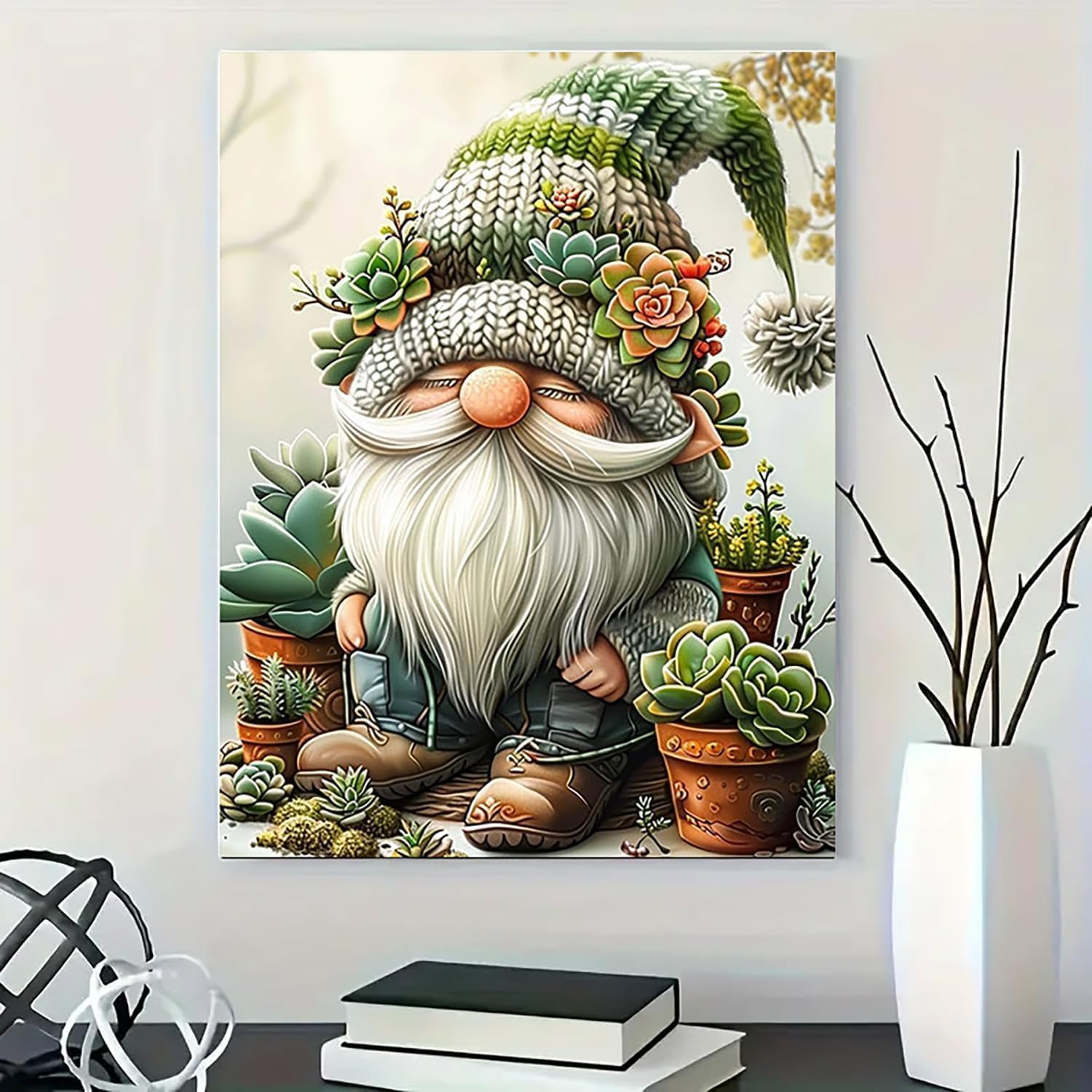 Paint by Numbers Kit for Adults Beginner, Gnomes Adult Paint by Number Kits on Canvas, DIY Acrylic Watercolor Oil Paint by Number for Adults for Home Decor Gift 16X20 Inch image number 5