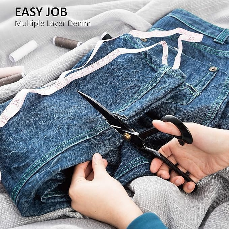 Fabric Scissors Professional 25Cm Heavy Duty Craft Scissors for Leather Sewing Shears for Tailoring Industrial Strength High Carbon Steel Tailor Shears Sharp for Home Office Artists Dressmakers