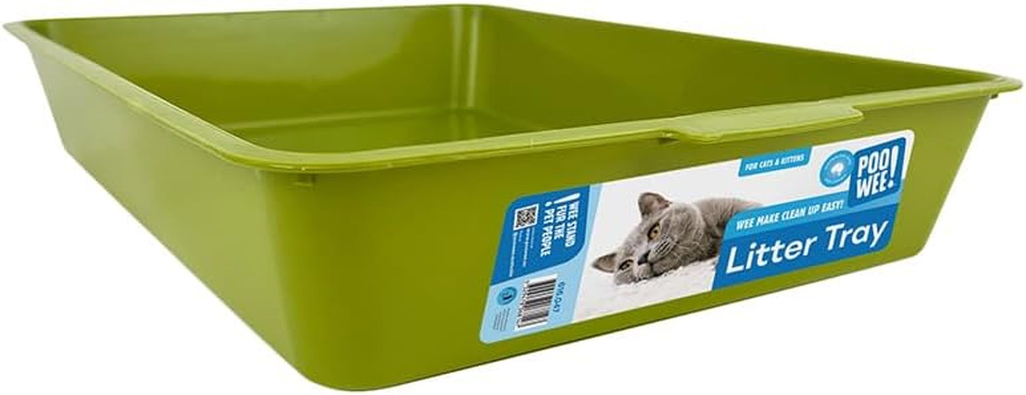 POOWEE! Plain Cat Litter Pan Large, 42X31X8Cm, Random Colour &ndash; Low-Sided Open Tray for Easy Access, Ideal for Kittens & Cats, Easy-Clean Plastic, Aussie Owned, Single Tray Included