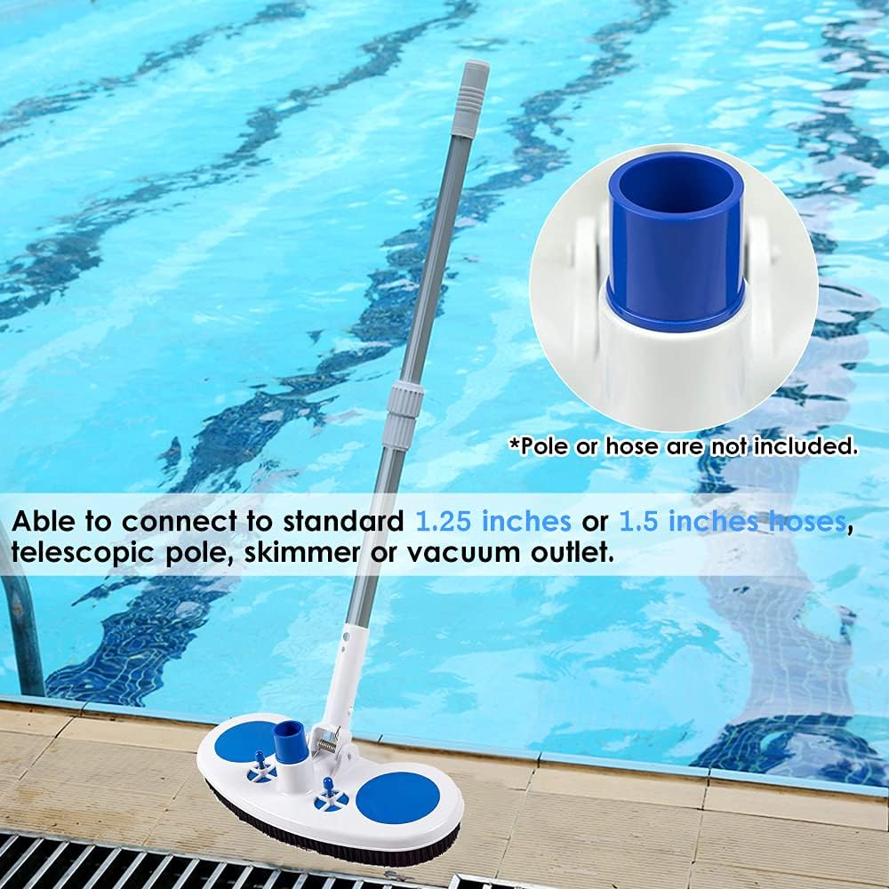 13.5-Inch Pool Vacuum Head Inground above Ground Vinyl Pool Vacuum Brush Head Spa Vacuum Attachment Cleaning Tool with Weighted Base and Brushes GTRH image number 6