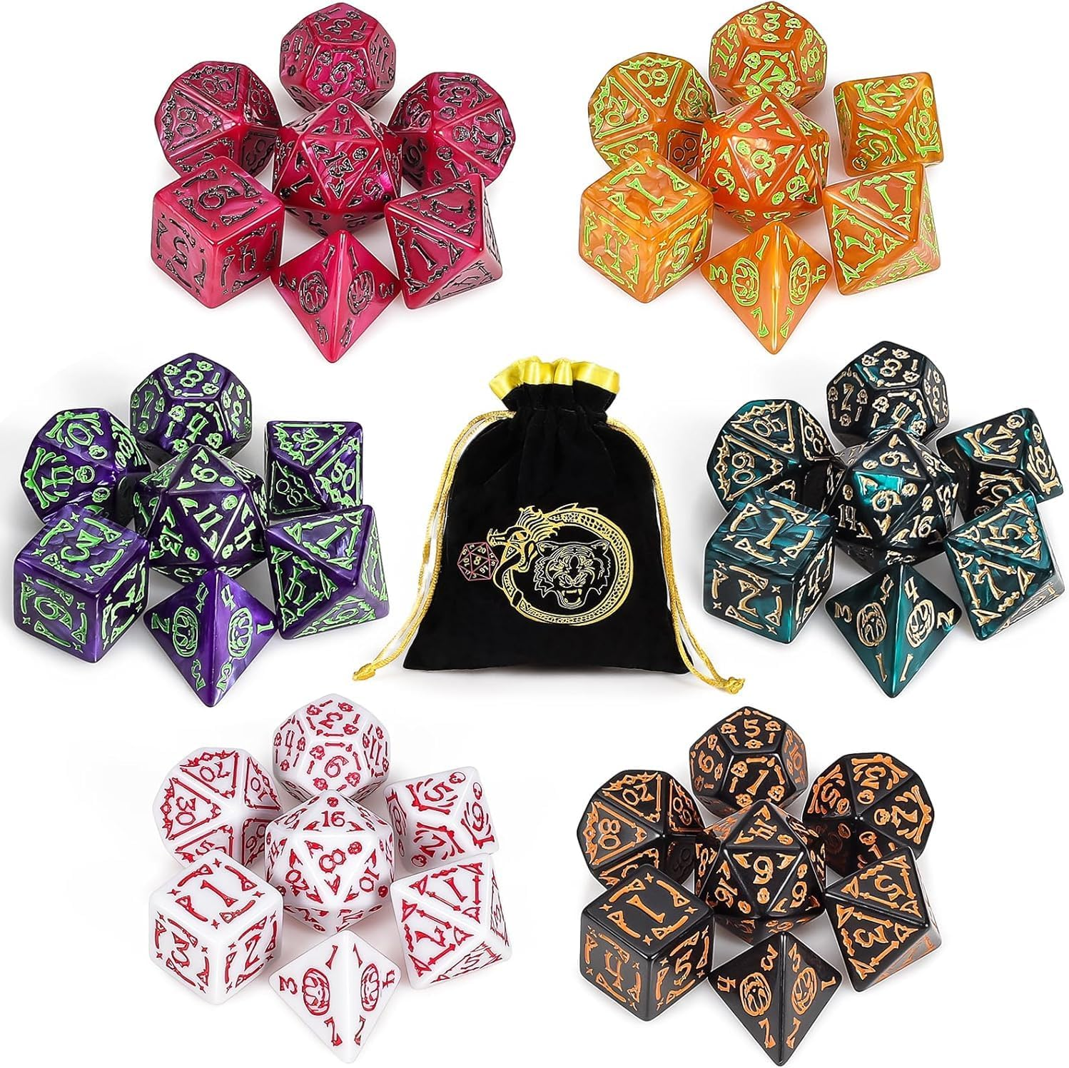 DND Dice Set 42PCS Polyhedral D&D Dice for Roleplaying Dice Games as Dungeons and Dragons MTG RPG