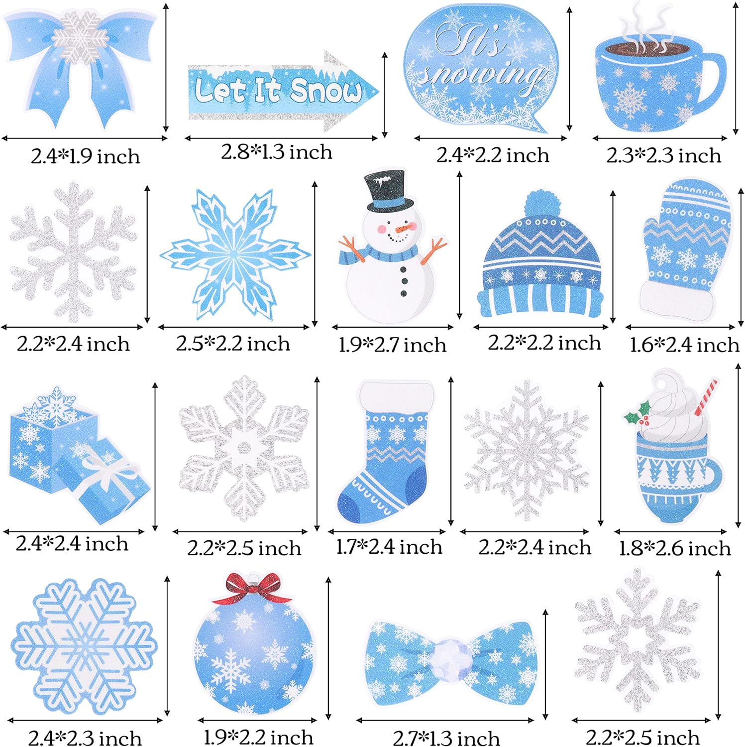 36Pcs Winter Party Decorations Snowflake Cupcake Toppers Snow Snowman Cupcake Topper Picks for Frozen Winter Theme Party Winter Birthday Party Christmas Baby Shower Supplies image number 5