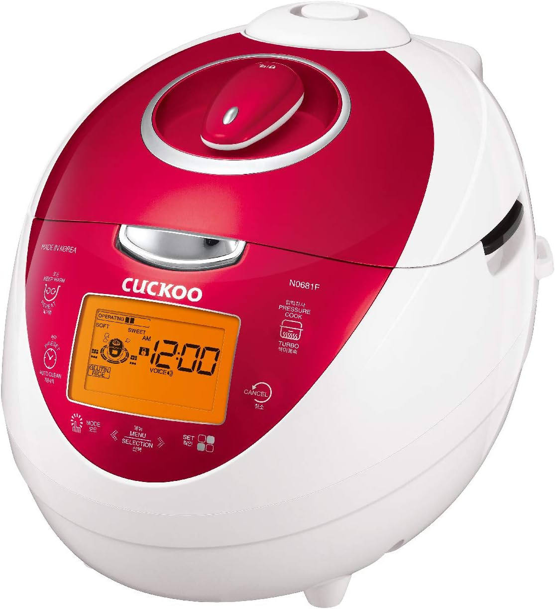 CUCKOO 6-Cup Pressure Rice Cooker & Warmer, Multi-Functional, Slow Cooker, Brown, GABA, 16 Menu Options, Timer (CRP-N0681F) Red image number 5