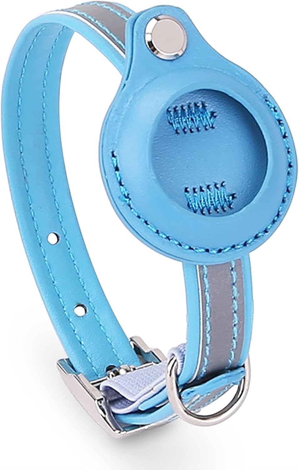 Cozioz Reflective GPS Pet Collar with Adjustable Holder and Bell &ndash; Anti-Lost Tracker Collar for Cats, Kittens, and Small Dogs ，Blue(S)