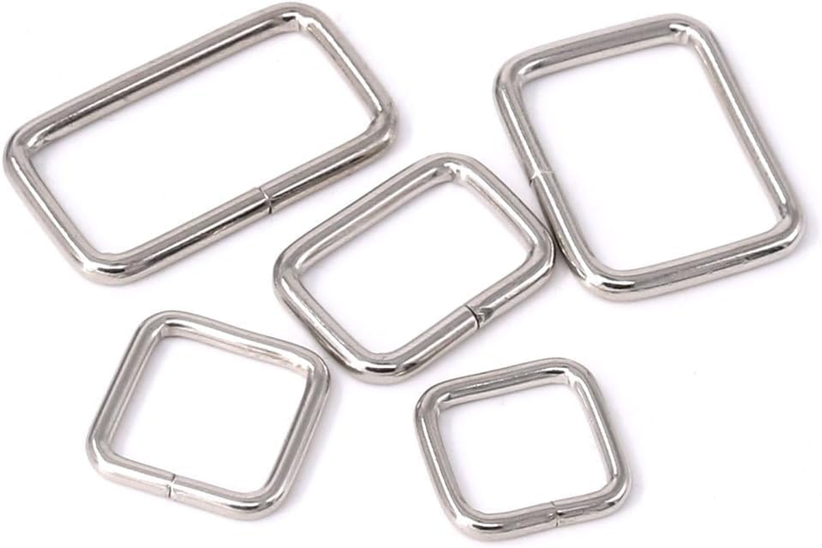 (Rectangle Ring) - Swpeet 100 Pcs Asorted Metal Rectangle Ring, Webbing Belts Buckle for for Belt Bags DIY Accessories - 13Mm/15Mm/20Mm/25Mm/35Mm image number 5