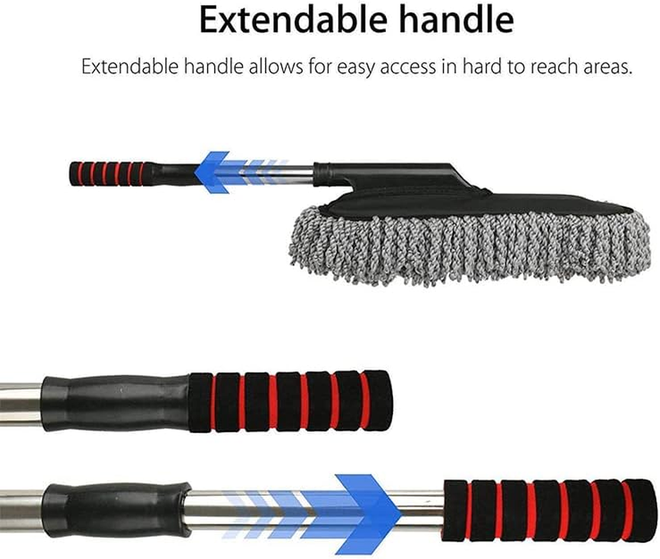 AIMALL Car Wash Duster - Microfiber Telescoping Cleaning Brush with Extendable Handle, Scratch-Free Dusting Wax Mop for Cars and Furniture, 35.4 Inches image number 2