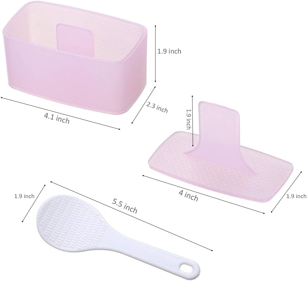 Rectangular Sushi Rice Mold, DIY Tool for Square Rice Machine (2 Pcs, Pink) image number 1