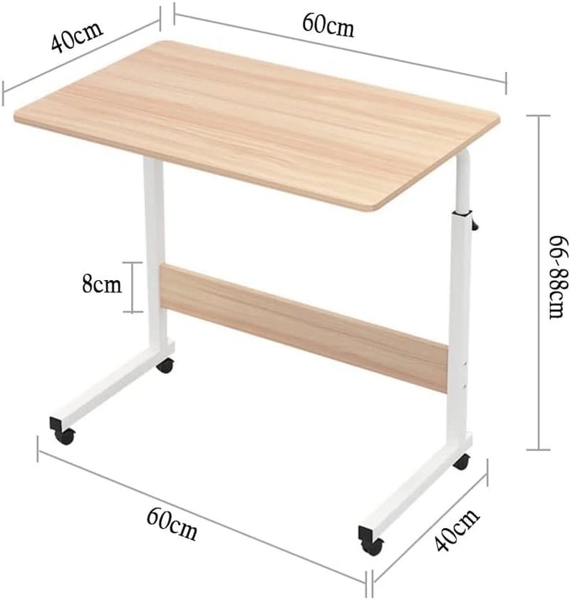 EZONEDEAL Laptop Table, Standing Desk Desktop Computer Desk Standing Study Desk Bed Side Table Home Office Travel Studio Furniture, Portable Wooden 360&deg; Rotating Lockable Caster Wheels Oak image number 2