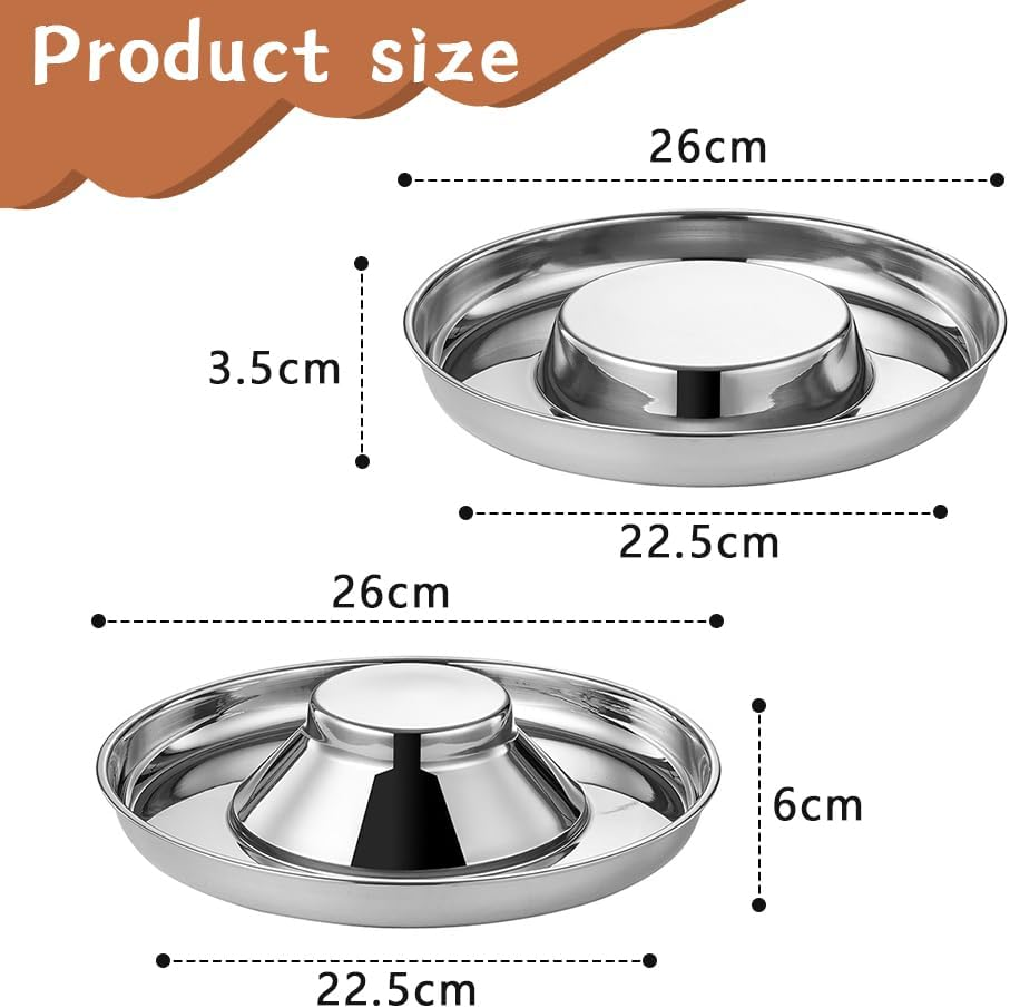 4 Pack Stainless Steel Puppy Bowls,Dog Feeding Bowls,Anti-Choking Slow-Feeding Bowl,Bite-Resistant Dog Bowl,For Small Medium Large Dogs,Cat,Pets,Multiple Puppies
