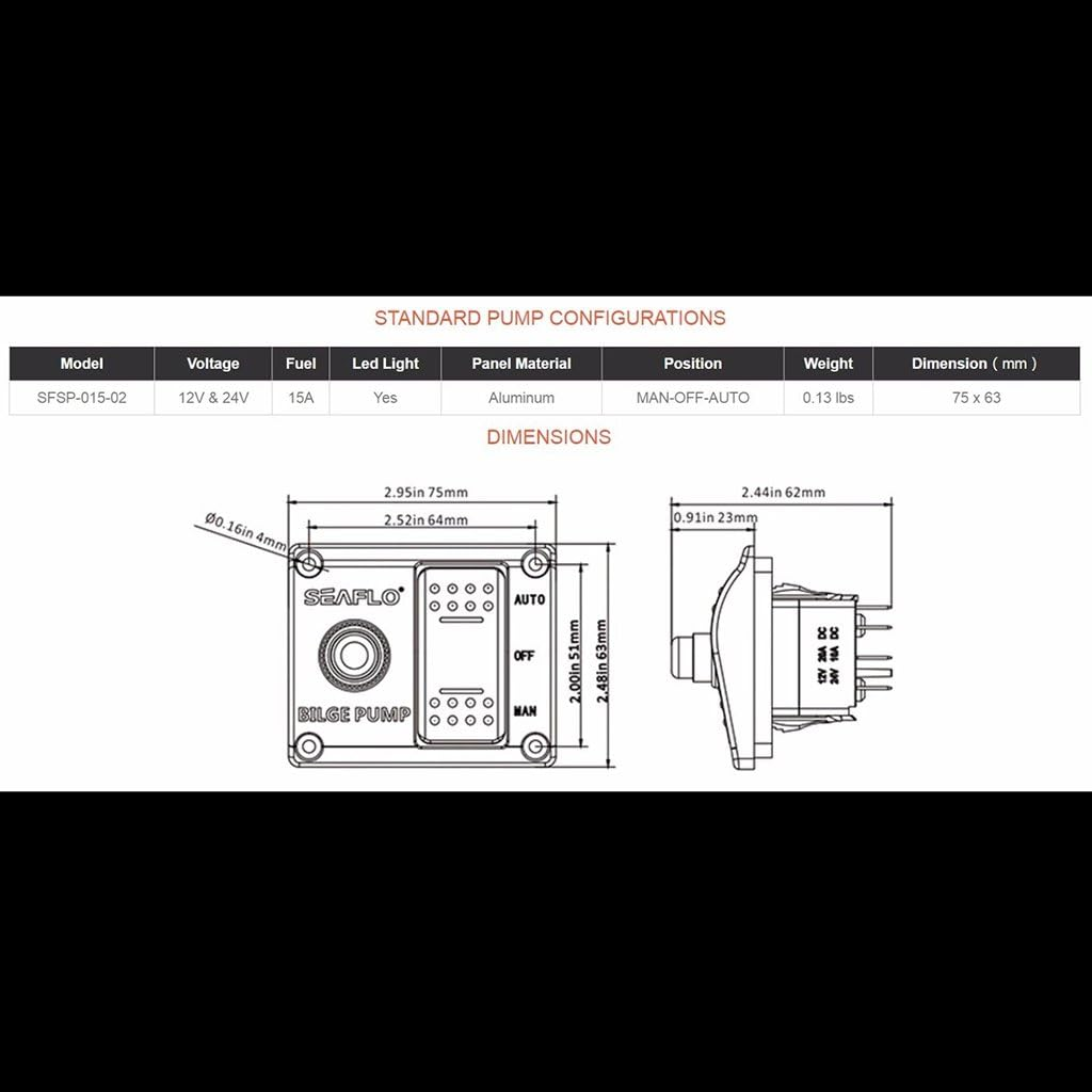 For Rocker Panel Bilge Pump Switch with Built In image number 5