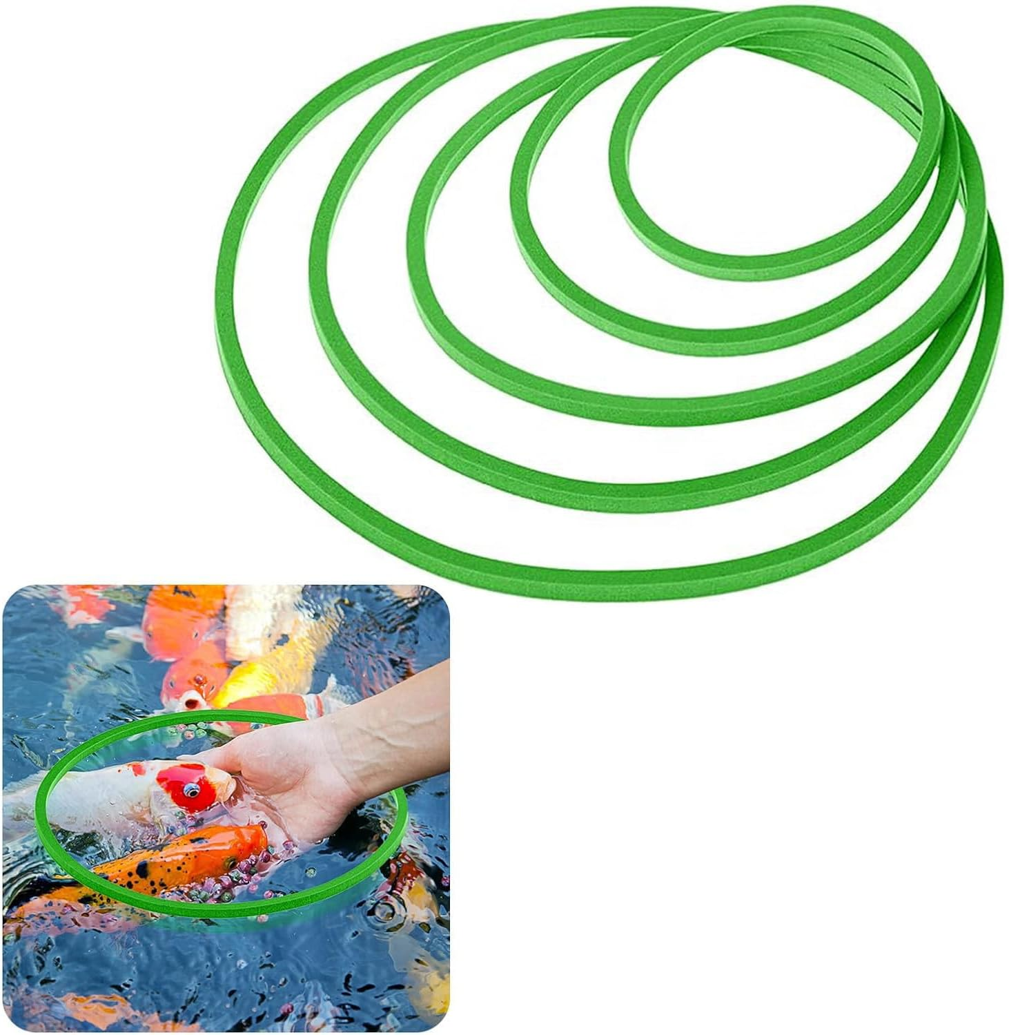 Limcryspp 5 Sizes Betta Feeding Rings,5 Pcs Aquarium Floating Plant Rings,Fish Feeding Ring for Fish Tank, Floating Plant Corral for Keeping Floating Plants in Place Aquarium Floating (Green) image number 1