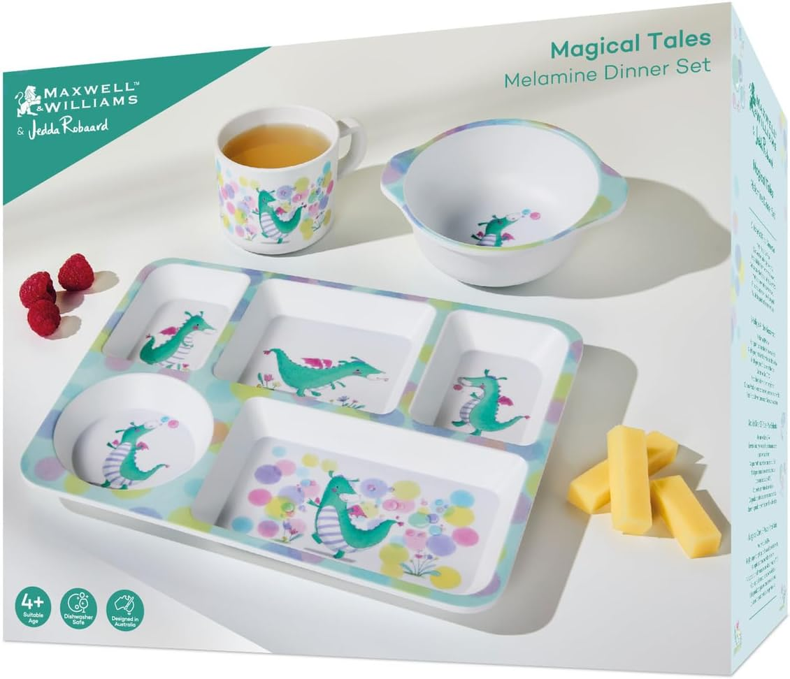 Maxwell & Williams Jedda Robaard Magical Tales Melamine 3Pc Dinner Set Dragon Gift Boxed image number 5