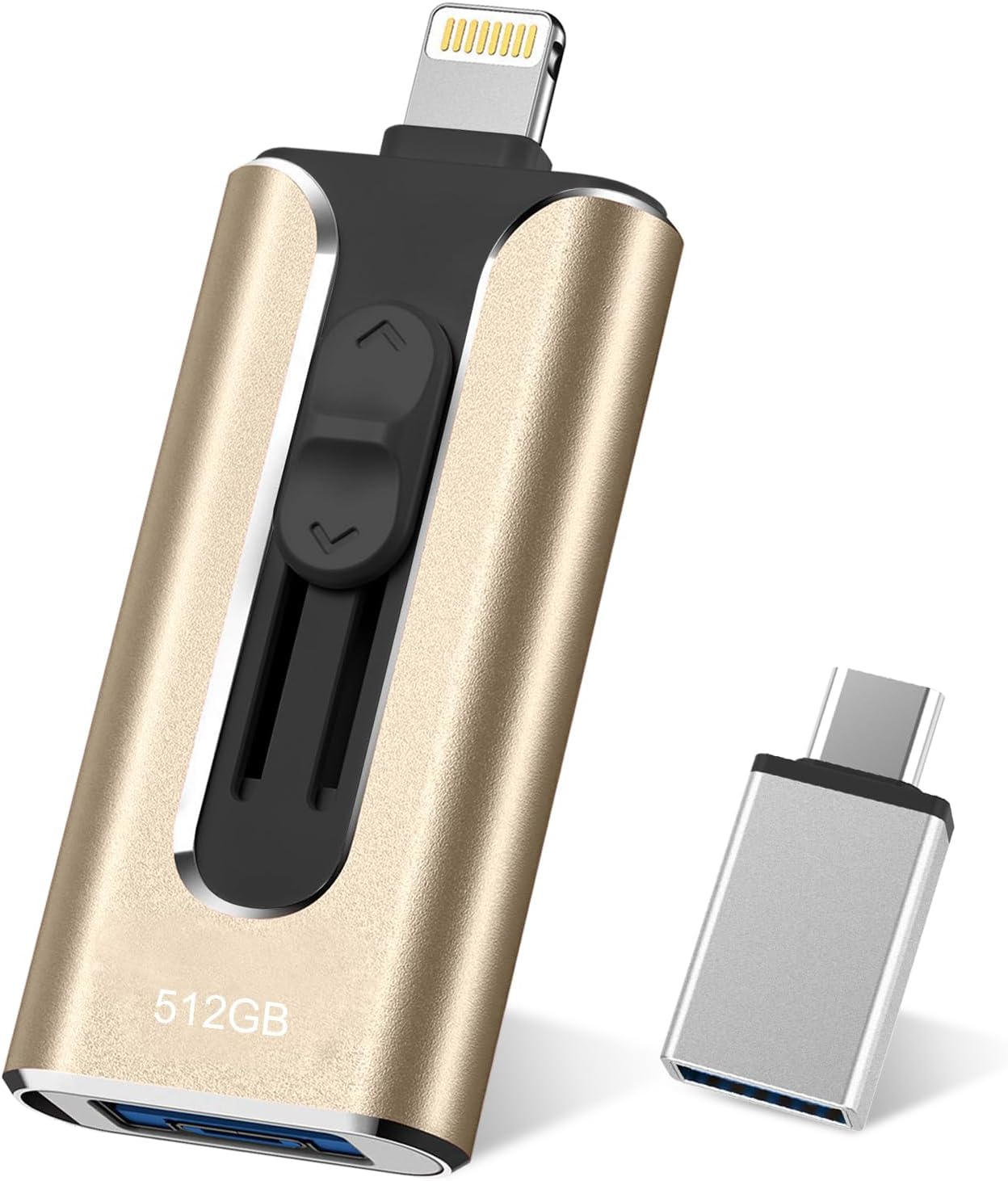 Phone Photo Stick,Mfi Certified Phone Flash Drive,4 in 1 512G USB Drive for Phone Ipad USB Stick,Phone Thumb Drive,Phone Photo Storage Phone Memory Stick for Phone/Pc/Ipad/More Devices(Blue