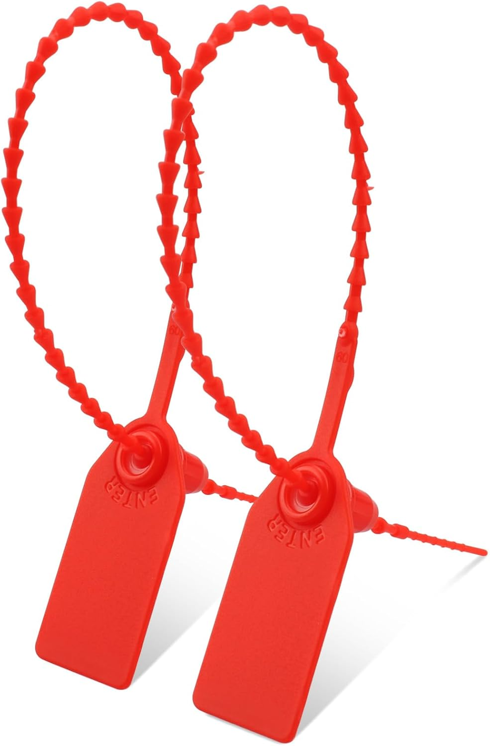 Cozy Core Plastic Tamper Proof Seals, 250Mm Disposable Self-Locking Zip Ties for Fire Extinguishers, Pull Tite Security Tags (Red) (100 Pack) image number 6