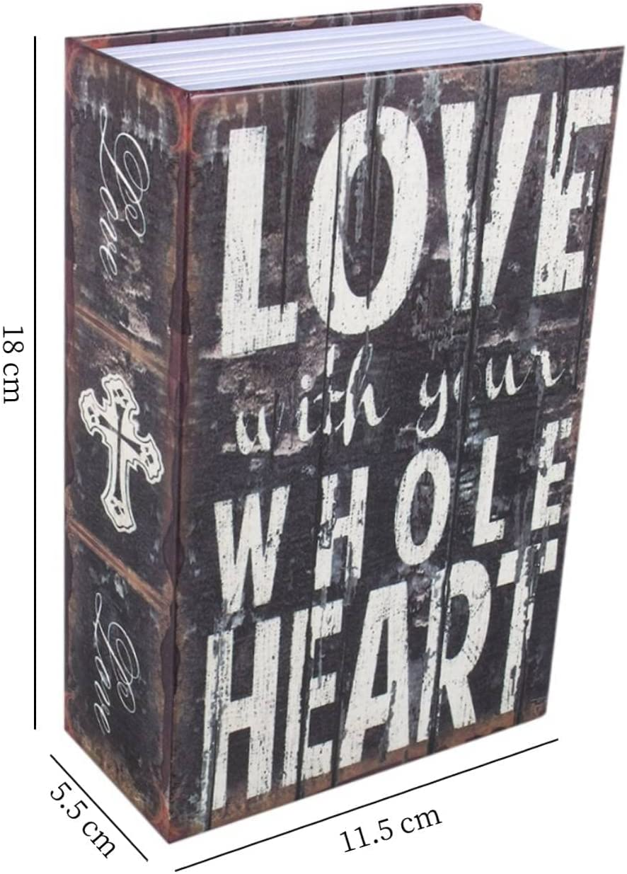 Book Safe Box, Portable Hidden Security Book Storage Case with Key Lock Travel Home Jewelry Passport Money Cash Secret Security Lock Box 18 X 11.5 X 5.5Cm / 7.09 X 4.53 X 2.17Inch image number 6